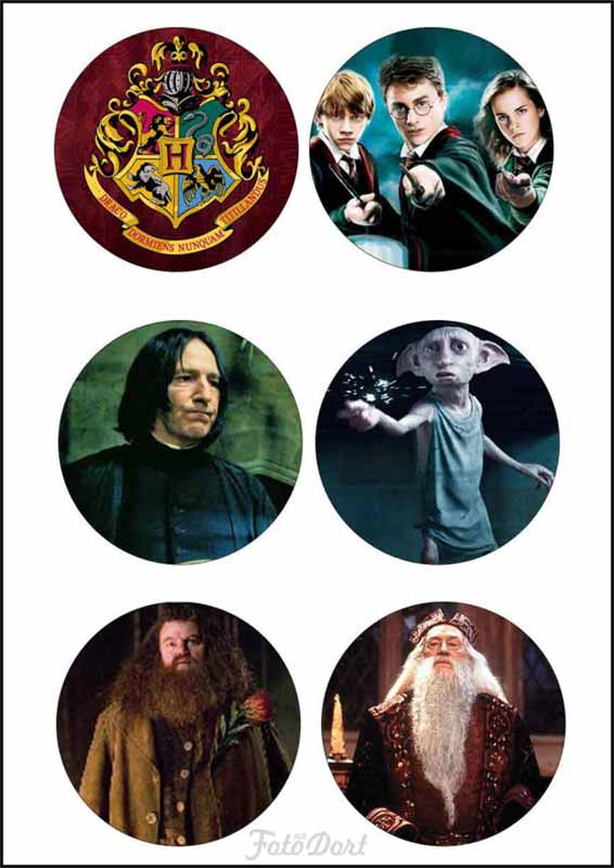 Harry Potter 610 - 6 koleček o průměru 8cm