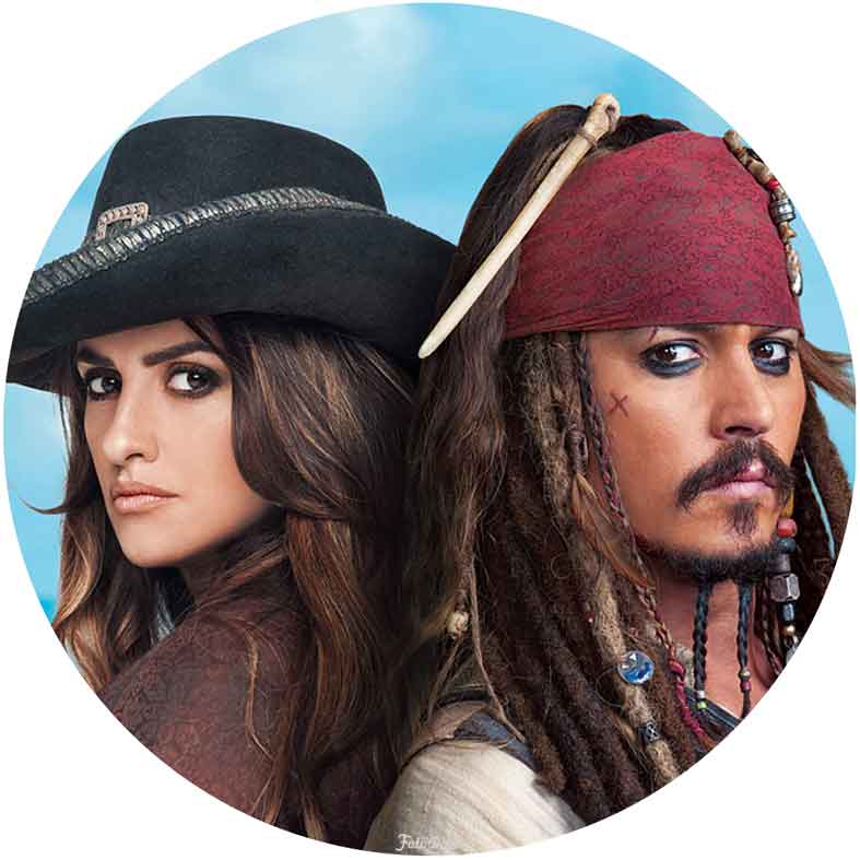 Piráti z Karibiku 90 (Johnny Depp jako kapitán Jack Sparrow a Penélope Cruz jako Angelica)