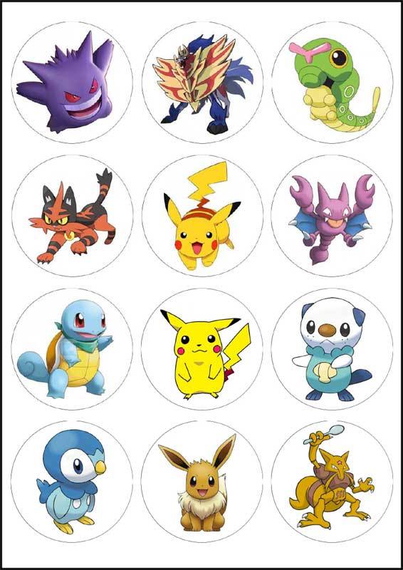 Pokémon 900-12koleček o průměru 6cm